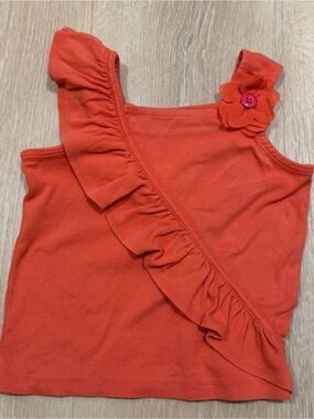 Vintage Gymboree 2013 Surf Adventure Ruffle Tank Girls Size 5 Orange